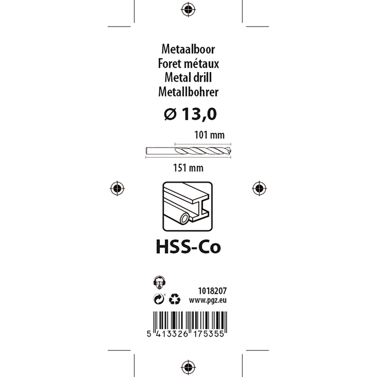 Mack 1018207 – Metallbohrer HSS CO5 % DIN 338 ø 13,0 x 151 mm | 3 Stück