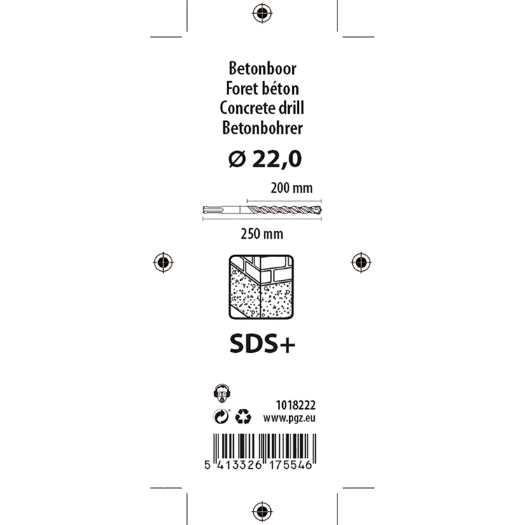 Mack 1018222 - Bohrhammer SDS + 22x250mm | 5 Stück