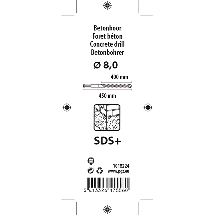 Mack 1018224 – Bohrhammer SDS+ ø 8,0 x 450 mm | 5 Stück