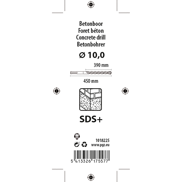 Mack 1018225 - Bohrhammer SDS+ ø 10,0 x 450 mm | 5 Stück