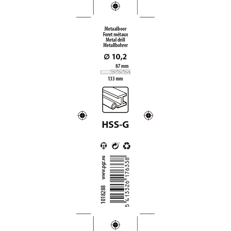 Mack 1018288 – Metallbohrer HSS G DIN 338 ø 10,2 x 133 mm | 5 Stück
