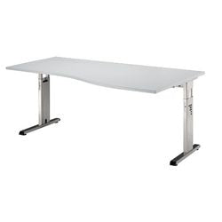 Bach Schreibtisch ergonomisch hellgrau höhenverstellbar C-Bein 1800x1000x680-760mm hammere