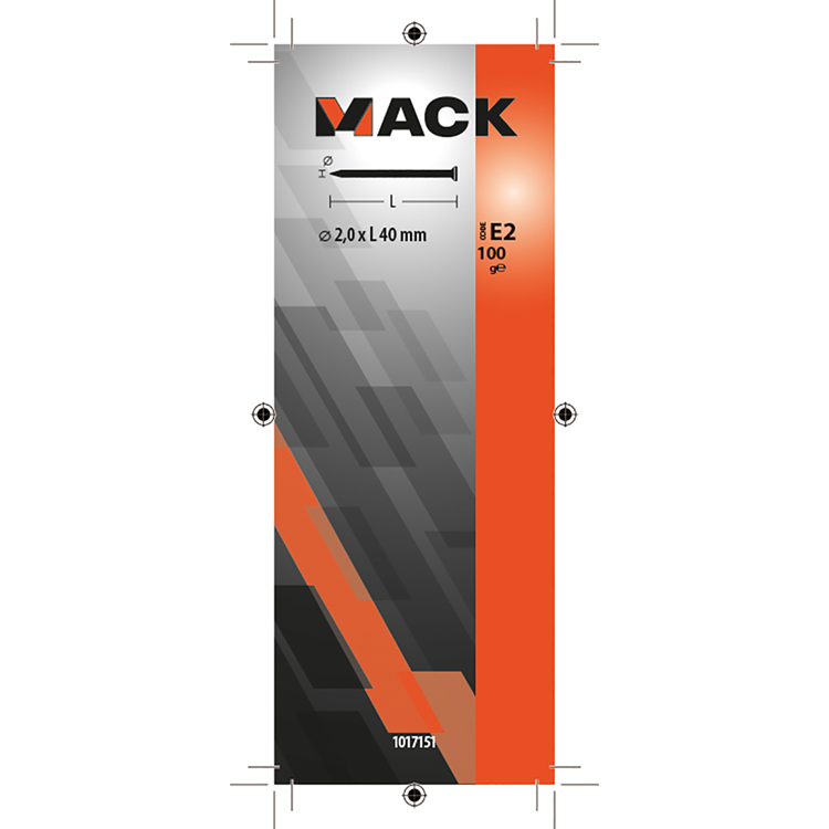 Mack 1017151 - Nagel Flachkopf Stahl verzinkt 100 gr 2,0 x 40 mm | 5 Stück