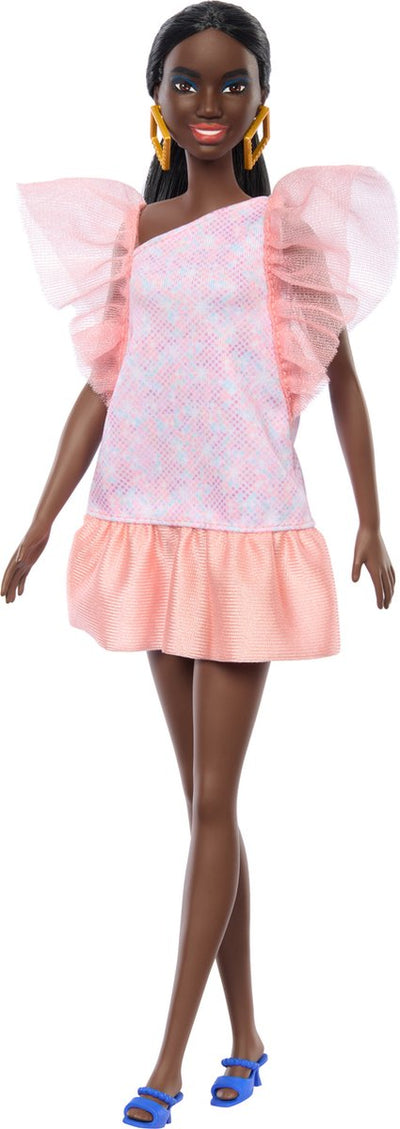 Mattel Fashionistas Pop Peach-White Print, Blau