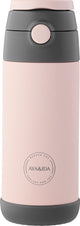 Aya ida – Trinkflasche – Thermoskanne – Wasserflasche – Kinderstrohhalm – 350 ml – zartes Rosa
