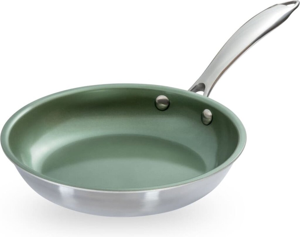 Verschiedenes nur vegane Bratpfanne 20 cm Edelstahlgrün