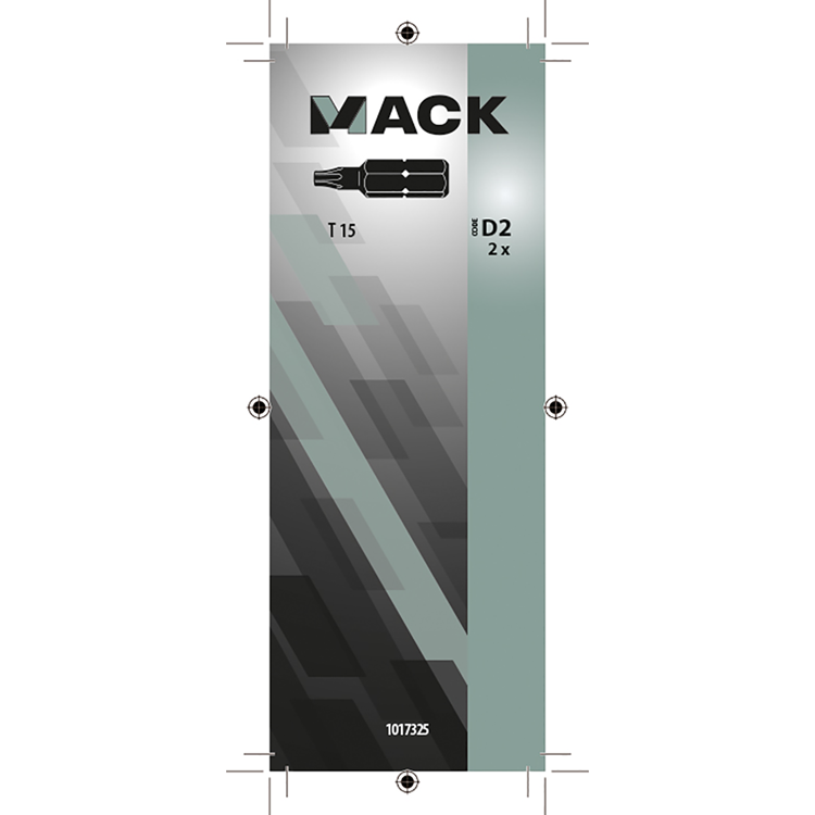 Mack 1017325 - Torx-Schraubenbit Stahl unbehandelt 2 Stück T 15 | 10 Stück
