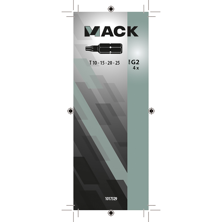 Mack 1017329 - Torx-Schraubenbit Stahl unbehandelt 4 Stück T10-15 20-25 | 10 Stück