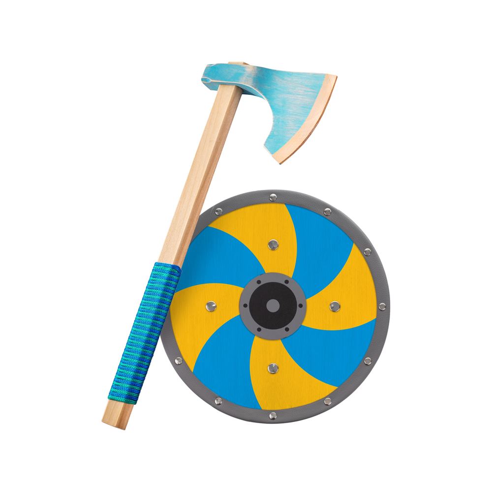 Woodsy Wikinger-Holzaxt mit Schild. 4+
