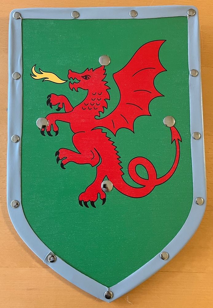 Woodsy Holzschild Drache grün. 26x39