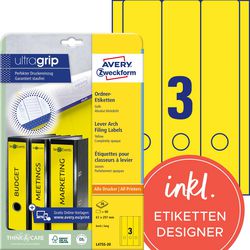 Aktenrückenetiketten Avery Zweckform Gelb 60 Stück Papier