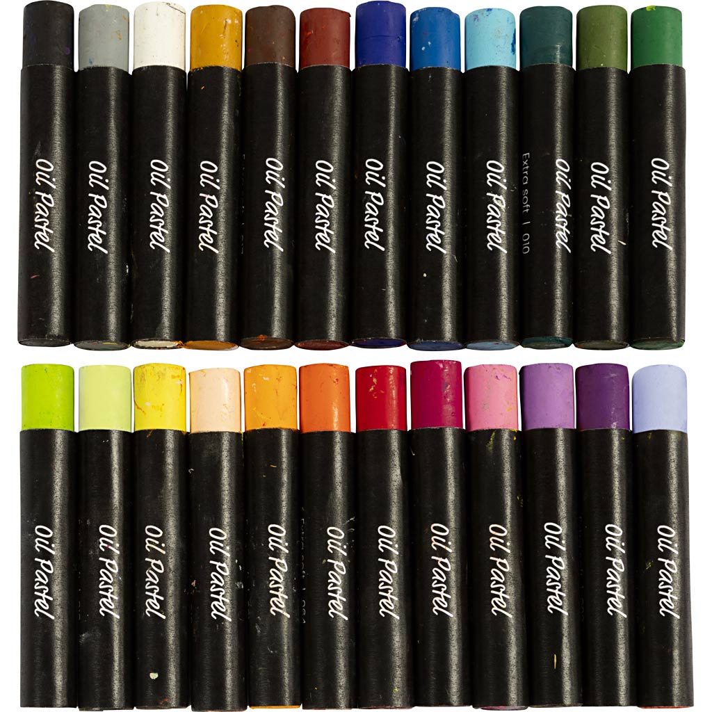Creativ Company Ölpastelle, L: 7 cm, Stärke 11 mm, Pastellfarben, 24 Stück 1 Box