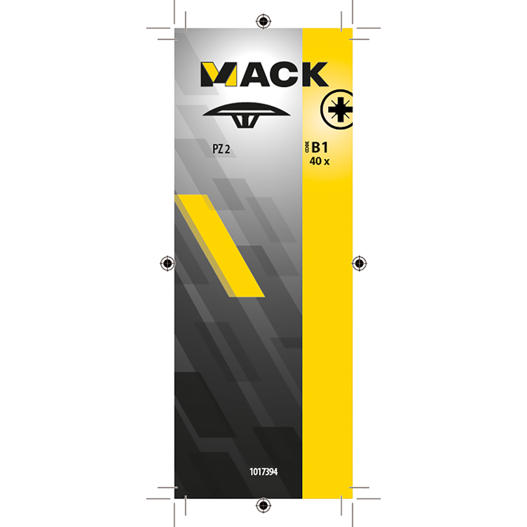 Mack 1017394 – Abdeckkappe für PZ-Schraube, Kunststoff, weiß, 40 Stück, PZ 2 | 10 Stück