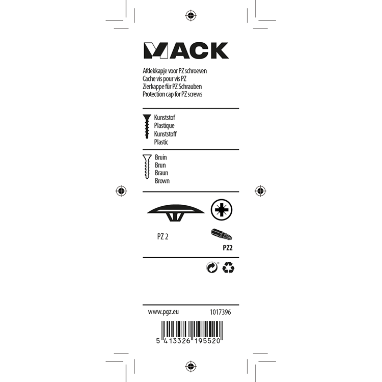 Mack 1017396 – Abdeckkappe für PZ-Schreibkunst. braun 40 Stück pz 2 | 10 Stück