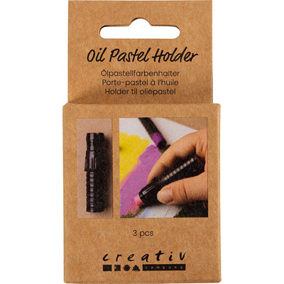 Creativ Firmenhalter Ölpastell, L: 6,2 cm, T 1 cm, schwarz, 3 Stück 1 Stück