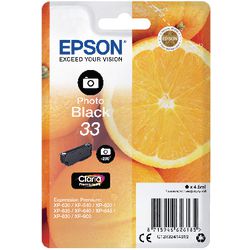 Tintenpatrone Epson C13t33414012 Foto Schwarz