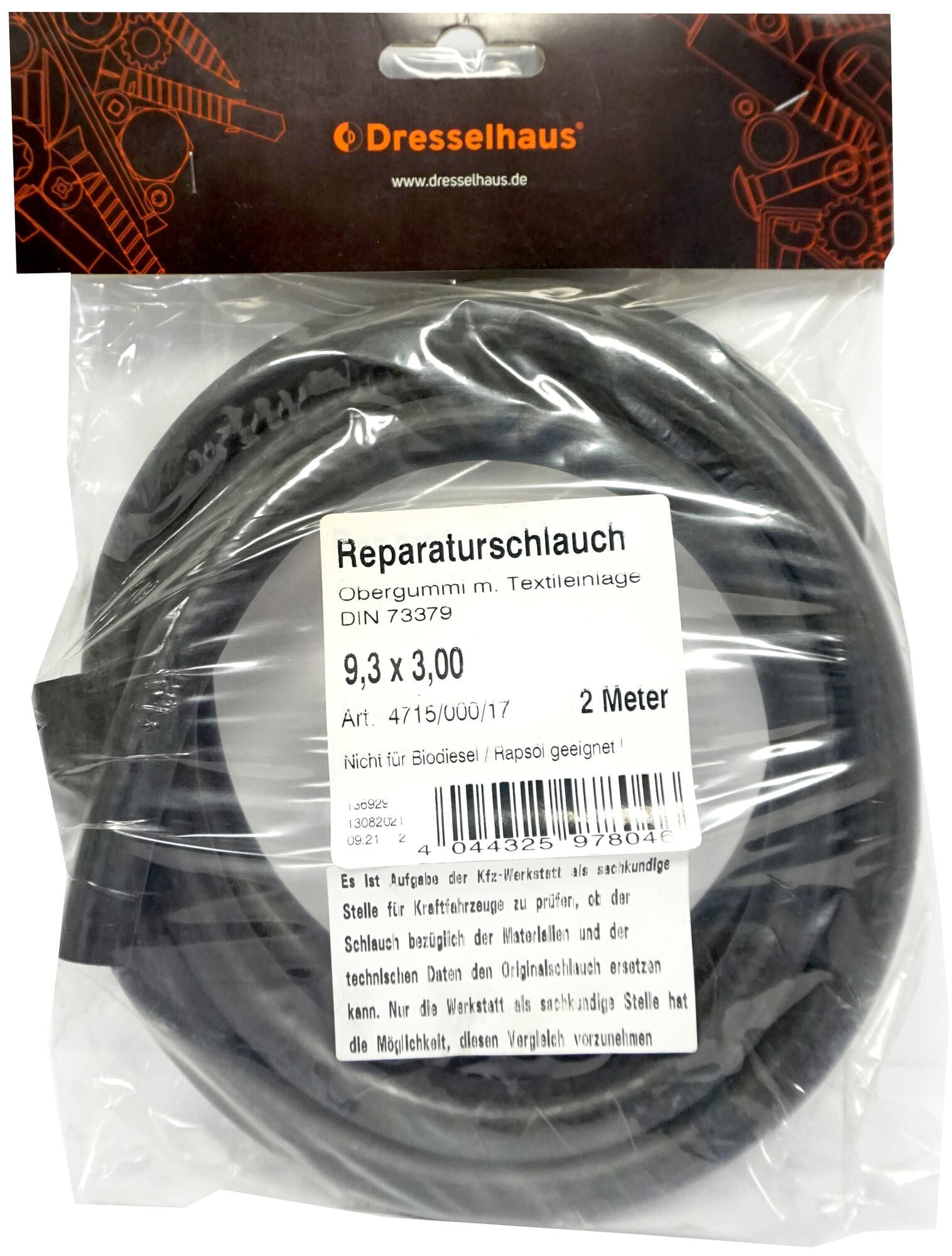 Kleiderhaus Kraftstoffschläuche 9,3x3 2m 9,3x13.5 Top Gummi 2 mt