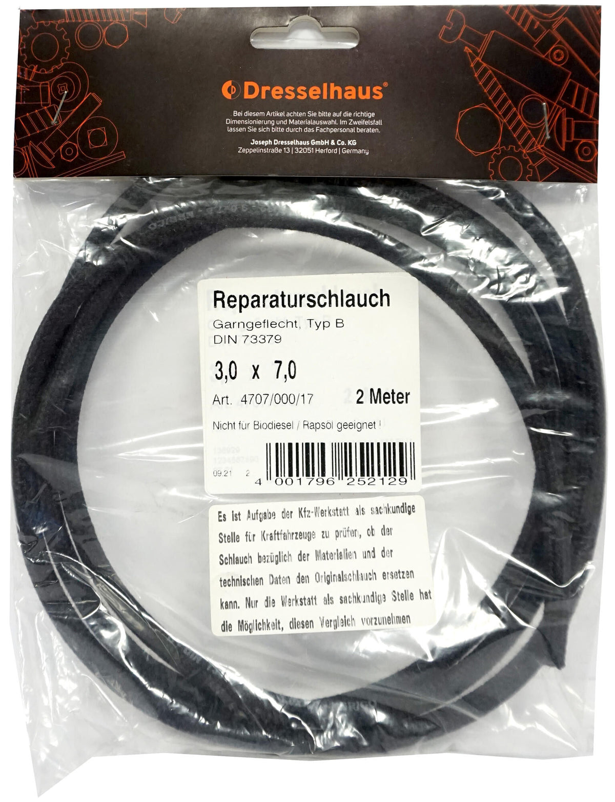 Kleiderhaus Kraftstoffschlauch 12.0x18.0 Dresselh. 4707 2m