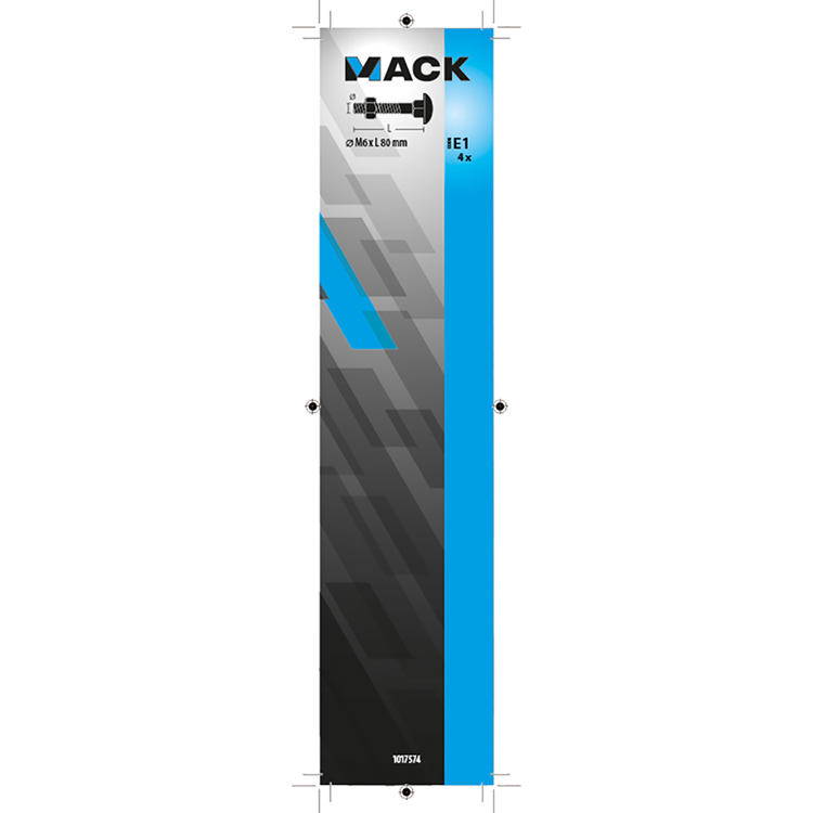 Mack 1017574 – Holzschraube + Mutter aus verzinktem Stahl, 4 Stück, M6 x 80 mm | 5 Stück