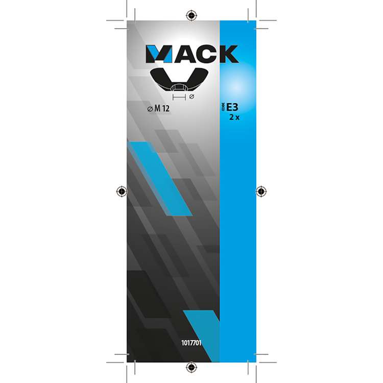 Mack 1017701 - Flügelmutter verzinkter Stahl 2 Stück M12 | 5 Stück