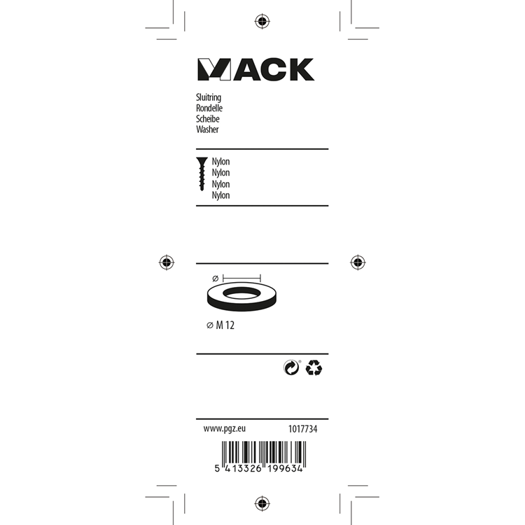 Mack 1017734 – Unterlegscheibe Nylon 4 Stück M12 | 10 Stück