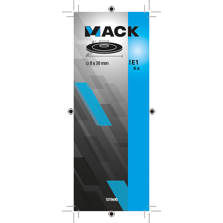 Mack 1019690 - Dichtring Bitumen verzinkt 6 Stück 8 x 30 mm | 10 Stück
