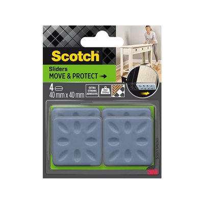 3 m 1070691 – Scotch® Move Protect Slider, selbstklebend, grau, 40 mm x 40 mm | 7 Stück