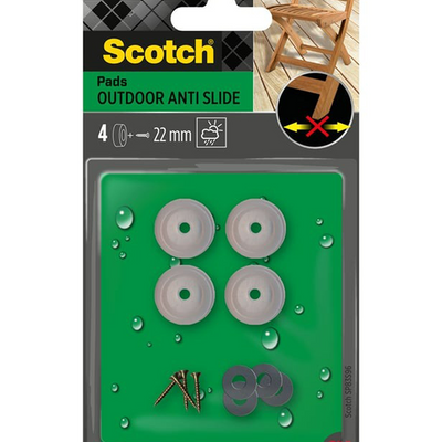 3m 1070697 - Scotch® Outdoor Anti-Rutsch-Pads zum Schrauben klar, ø 22 mm | 16 Stück