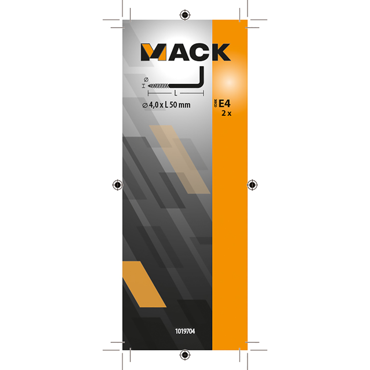 Mack 1019704 - Daumenschraube Messing 2 Stück 4,0 x 50 mm | 10 Stück