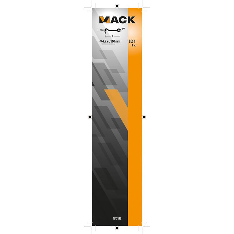 Mack 1017850 – Windhaken aus verzinktem Stahl, 2 Stück, 4,5 x 100 mm | 5 Stück