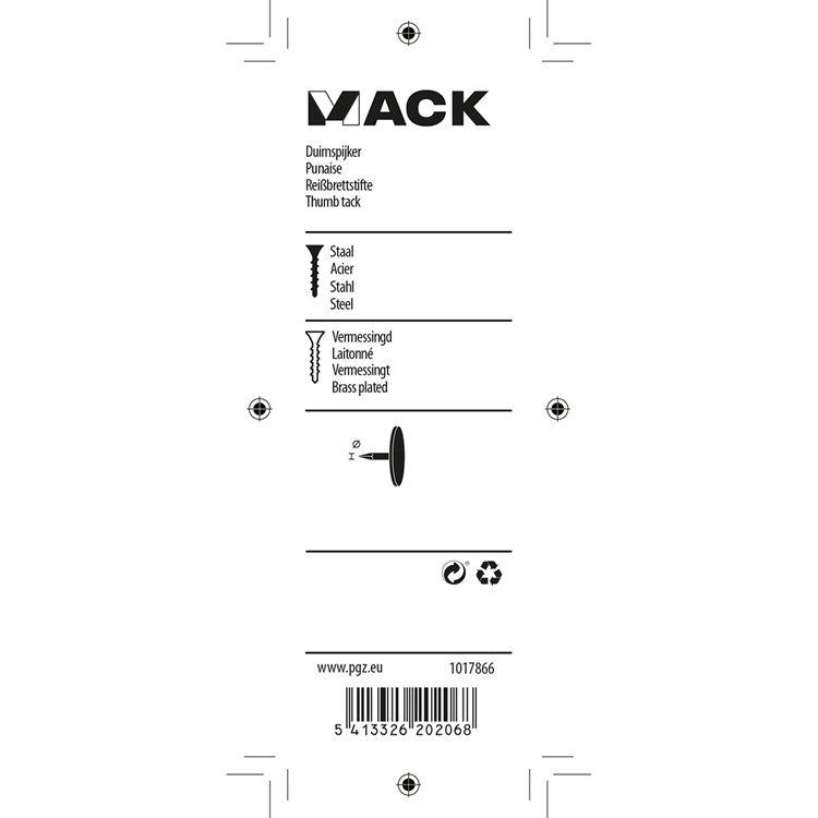 Mack 1017866 - Vorschaubild Stahl vermessingt 100 Stück | 10 Stück