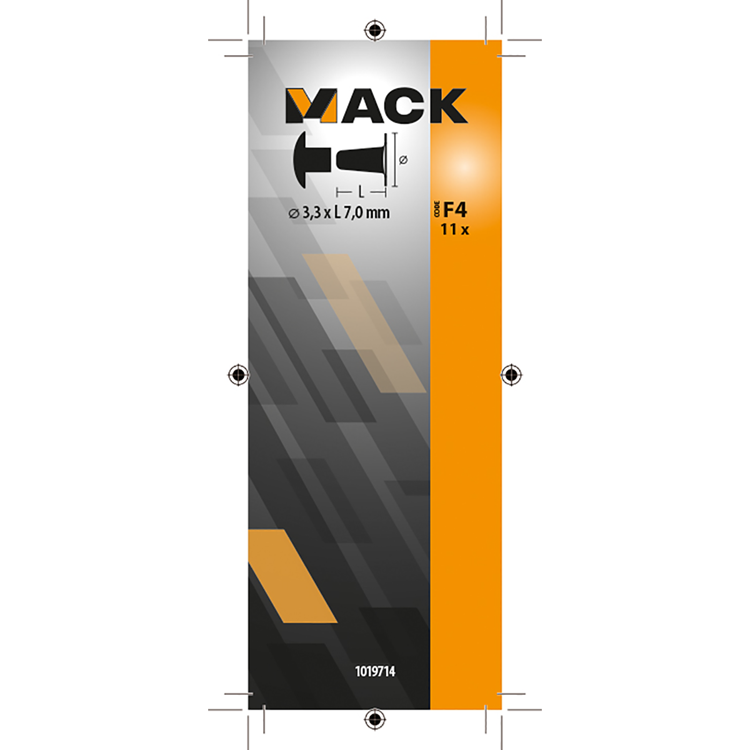 Mack 1019714 - Niete Messing 11 Stück 3,3 x 7,0 mm | 10 Stück