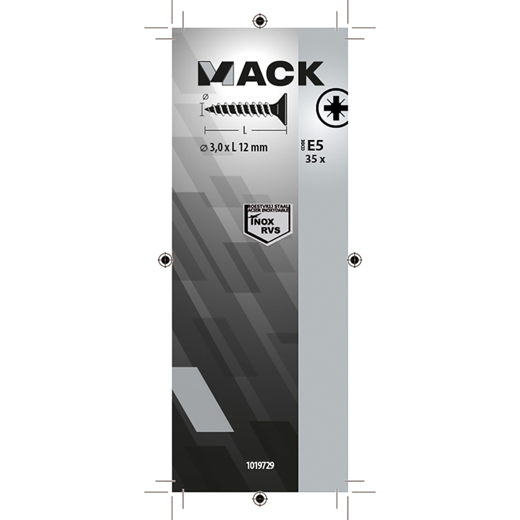 Mack 1019729 – Spanplattenschraube VZ-Kopf Edelstahl 35 Stück 3,0 x 12 mm | 10 Stück