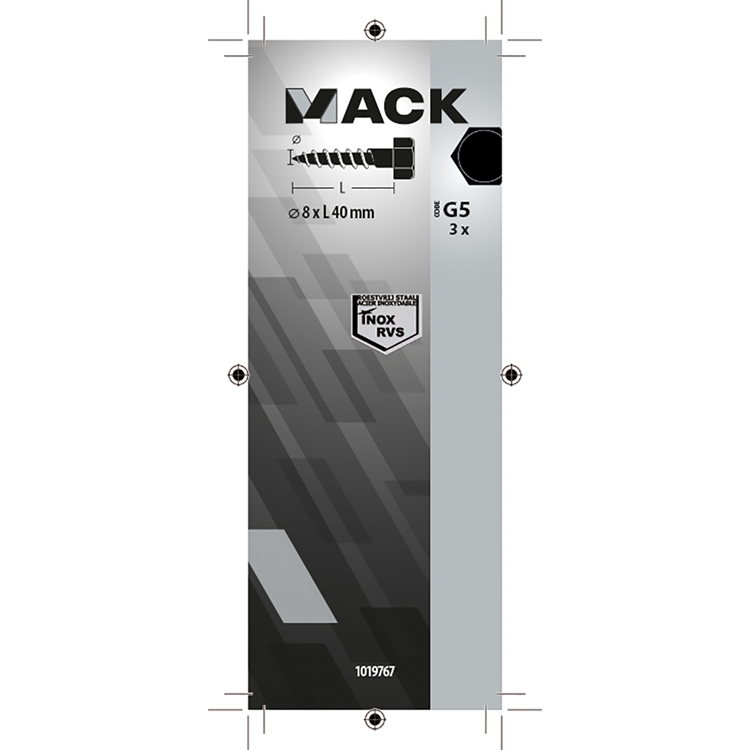 Mack 1019767 - Holzgewindebolzen Edelstahl 3 Stück 8 x 40 mm | 10 Stück