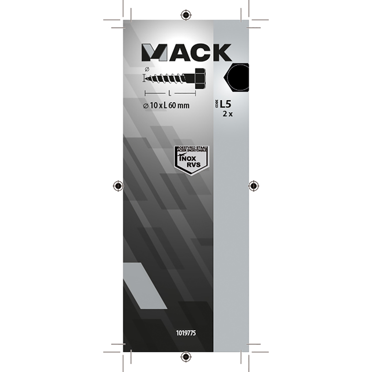 Mack 1019775 - Holzgewindebolzen Edelstahl 2 Stück 10 x 60 mm | 10 Stück