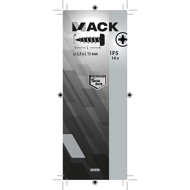 Mack 1019781 – selbstschneidende Schraube Zylinderkopf A2 14 Stück 3,5 x 13 mm | 10 Stück