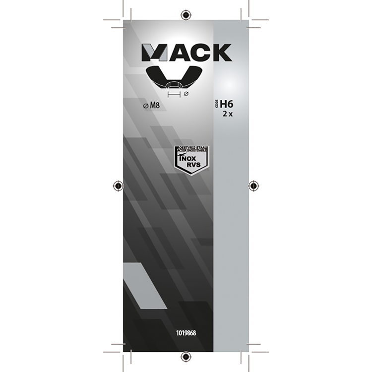 Mack 1019868 - Flügelmutter Edelstahl A2 2 Stück M8 | 10 Stück