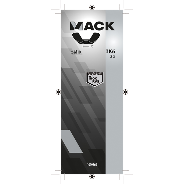 Mack 1019869 - Flügelmutter Edelstahl A2 2 Stück M10 | 10 Stück
