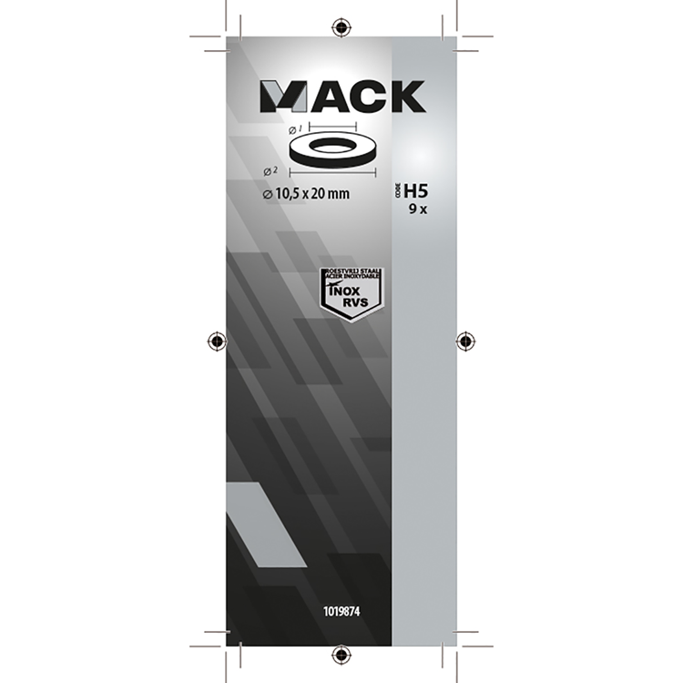 Mack 1019874 – Unterlegscheibe Edelstahl A2 9 Stück M10 | 10 Stück