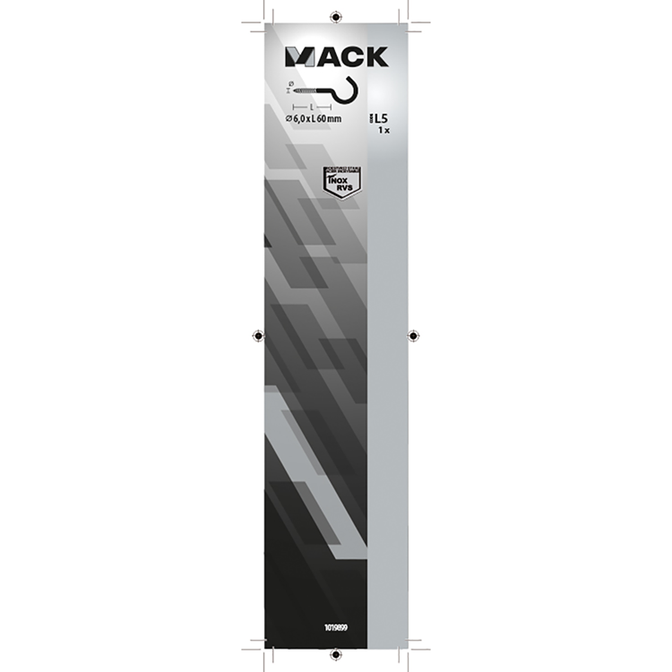 Mack 1019899 - Schraubhaken Edelstahl 1 St. 6,0x60 mm | 5 Stück