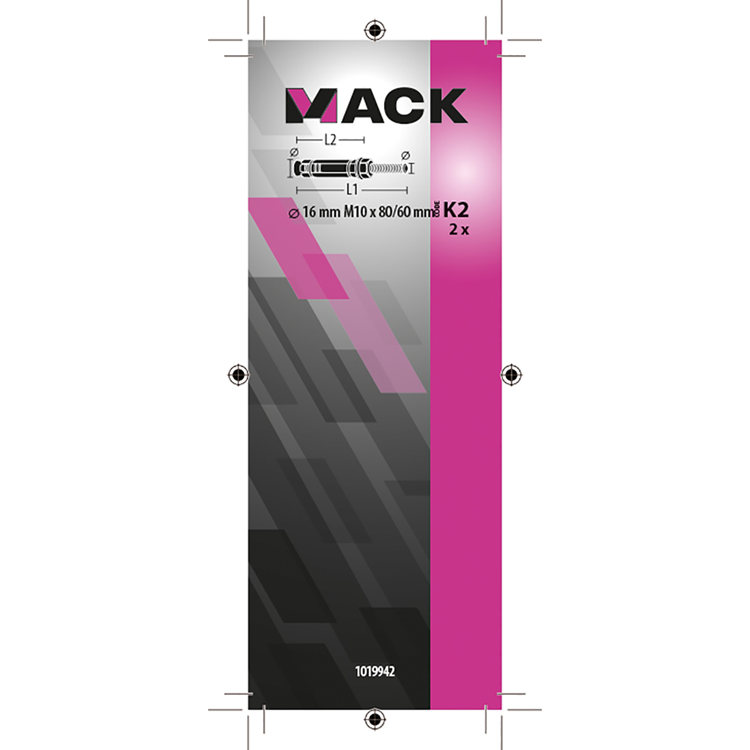 Mack 1019942 – Keilbolzen mit Gewindebolzen. verzinkt2 Stück m10 x 80mm | 5 Stück