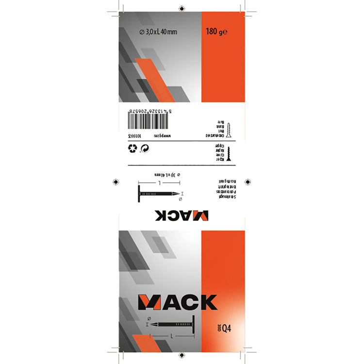 Mack 1019975 – Schiefernagel Kupfer 180 gr 3,0 x 40 mm | 5 Stück