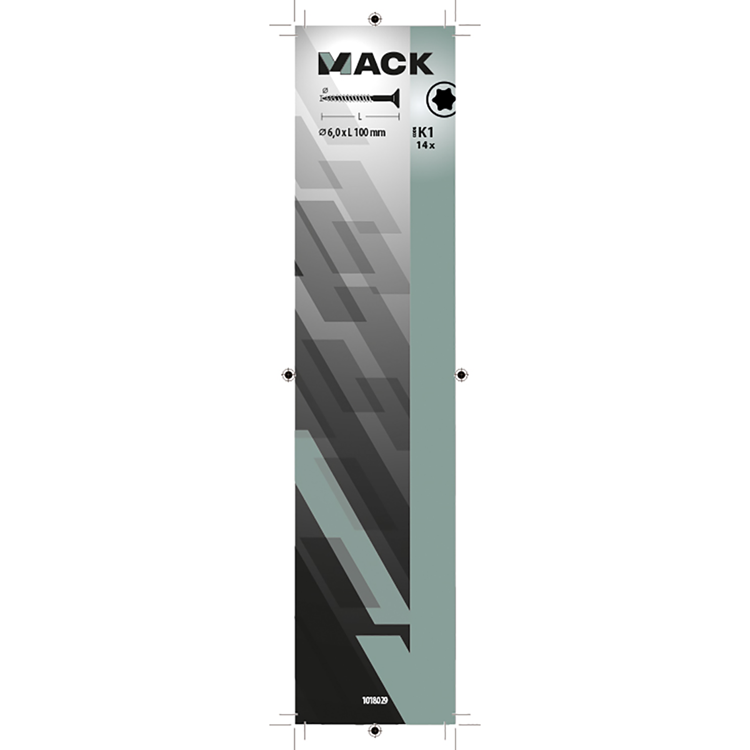 Mack 1018029 - spanienplschr.vzkop-selbstmontage gelb plattiert 14 Stück 6,0 x 100 mm | 5 Stück