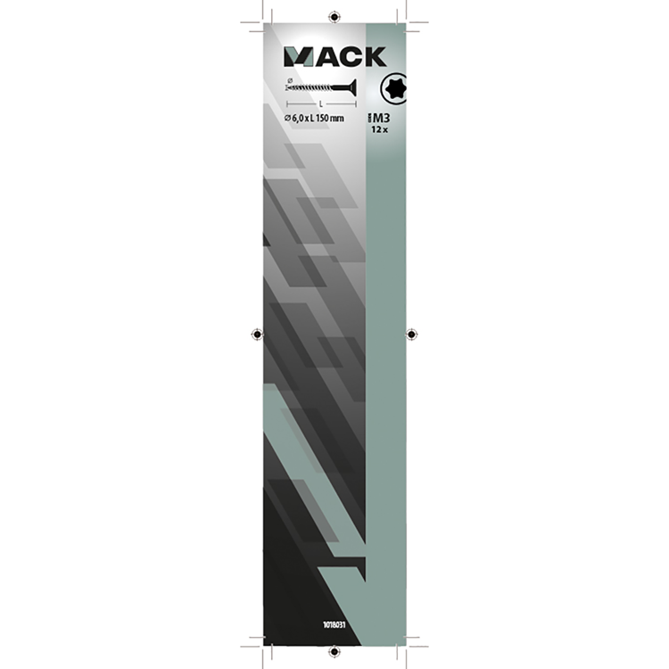 Mack 1018031 - spanienplschr.vzkop-selbstmontage gelb plattiert 12 Stück 6,0 x 150 mm | 5 Stück