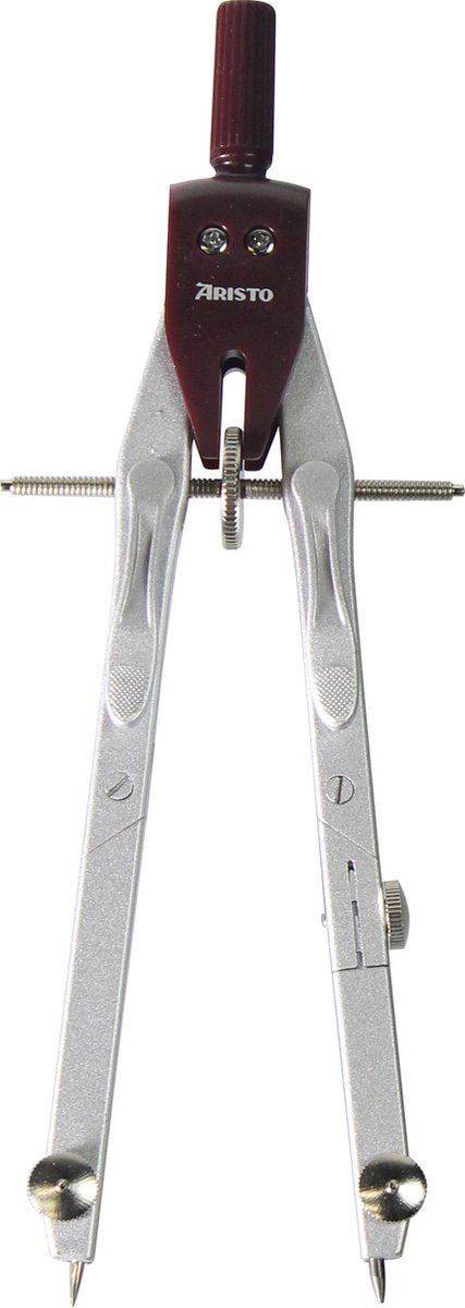 Aristo Schnellverstellkompass – Geocollege – Länge 170 mm – Durchmesser 340 mm – Weinrot – AR-55441