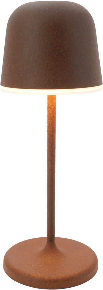 Eglo Maniera-S Tischleuchte – Erdspießlampe – wiederaufladbar (bis zu 28 Stunden Licht) – 20 cm – rostbraun weiß – kabellos – dimmbar – drinnen und draußen