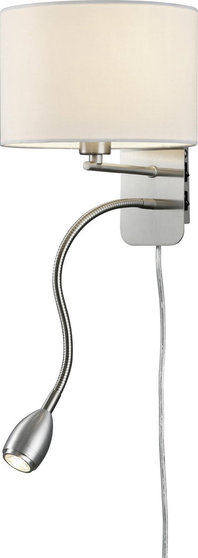 Trio Hotel - Wandleuchte - Nickel matt - exkl. 1x E14 3,5W - Osram Leuchtmittel - Wandmontage - nicht dimmbar - Badezimmerbeleuchtung