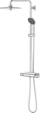 Grohe Vitalio Joy 260 Regenbrause – ø 26 cm – wassersparend – inklusive Thermostatarmatur und Ablage – mit Cool-Touch-Technologie – Chrom
