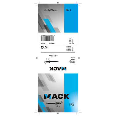 Mack 1020314 – 100 Blindklammern Aluminium 4,0 x 10 mm | 5 Stück