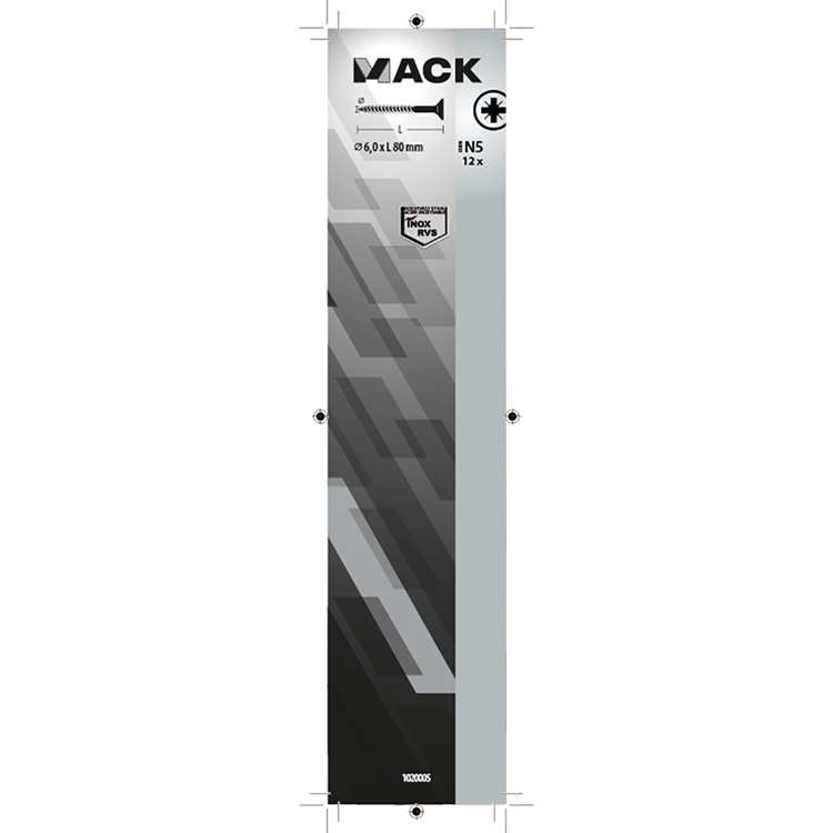 Mack 1020005 - Spanplattenschraube VZ-Kopf Edelstahl 12 Stück 6,0 x 80 mm | 5 Stück
